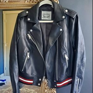 Levi's Faux Leather Black Motorcycle Jacket S